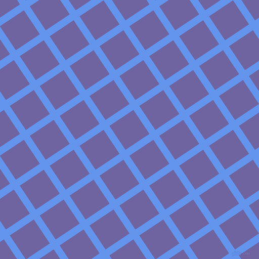 34/124 degree angle diagonal checkered chequered lines, 14 pixel lines width, 57 pixel square size, Cornflower Blue and Scampi plaid checkered seamless tileable