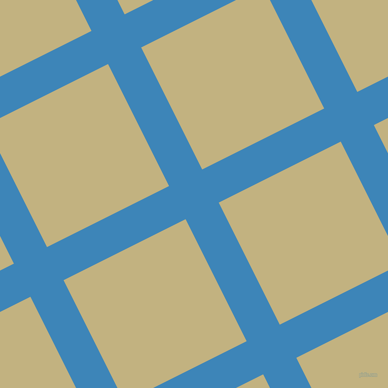 27/117 degree angle diagonal checkered chequered lines, 73 pixel line width, 269 pixel square size, Curious Blue and Ecru plaid checkered seamless tileable
