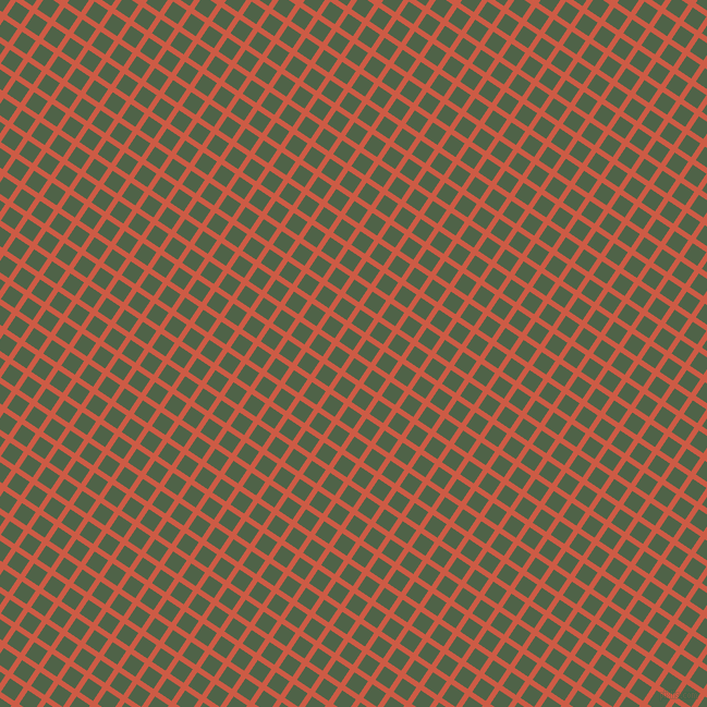 56/146 degree angle diagonal checkered chequered lines, 5 pixel lines width, 15 pixel square size, Dark Coral and Tom Thumb plaid checkered seamless tileable