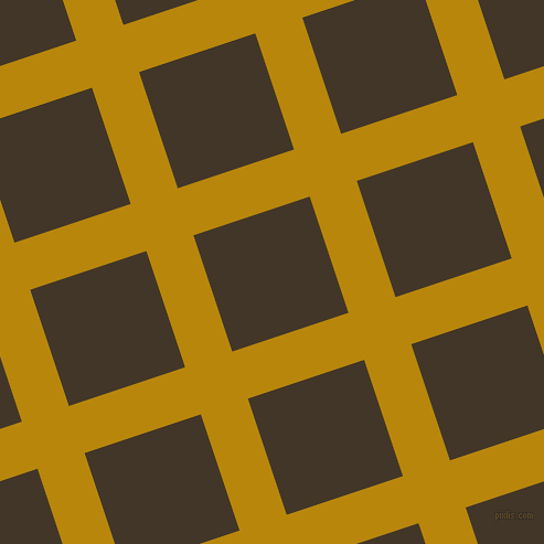 18/108 degree angle diagonal checkered chequered lines, 45 pixel lines width, 111 pixel square size, Dark Goldenrod and Jacko Bean plaid checkered seamless tileable
