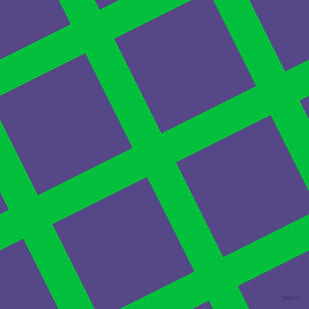 27/117 degree angle diagonal checkered chequered lines, 65 pixel line width, 212 pixel square size, Dark Pastel Green and Gigas plaid checkered seamless tileable