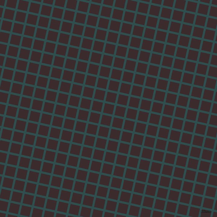 77/167 degree angle diagonal checkered chequered lines, 7 pixel line width, 32 pixel square size, Dark Slate Grey and Havana plaid checkered seamless tileable