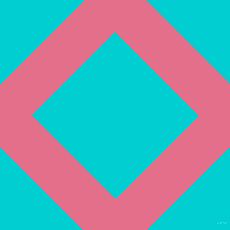 45/135 degree angle diagonal checkered chequered lines, 146 pixel lines width, 389 pixel square size, Deep Blush and Dark Turquoise plaid checkered seamless tileable
