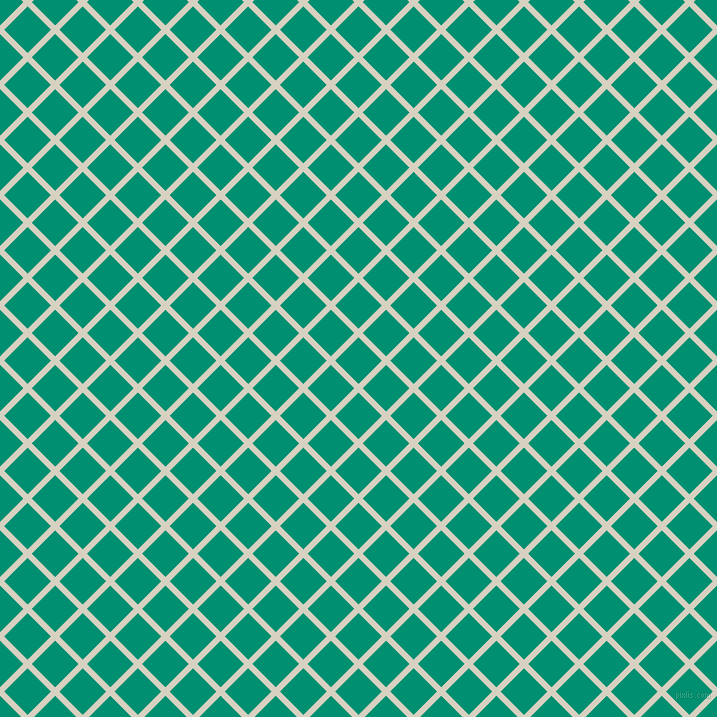 45/135 degree angle diagonal checkered chequered lines, 6 pixel line width, 33 pixel square size, Ecru White and Observatory plaid checkered seamless tileable