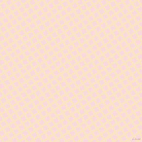 34/124 degree angle diagonal checkered chequered lines, 9 pixel line width, 18 pixel square size, Egg Sour and Pale Pink plaid checkered seamless tileable