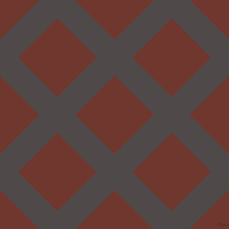 45/135 degree angle diagonal checkered chequered lines, 88 pixel line width, 193 pixel square size, Emperor and Mocha plaid checkered seamless tileable