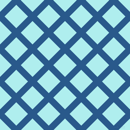 45/135 degree angle diagonal checkered chequered lines, 22 pixel line width, 57 pixel square size, Endeavour and Pale Turquoise plaid checkered seamless tileable