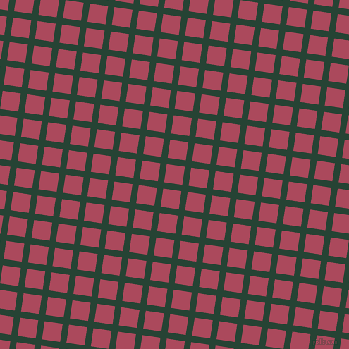 82/172 degree angle diagonal checkered chequered lines, 9 pixel line width, 26 pixel square size, Everglade and Hippie Pink plaid checkered seamless tileable