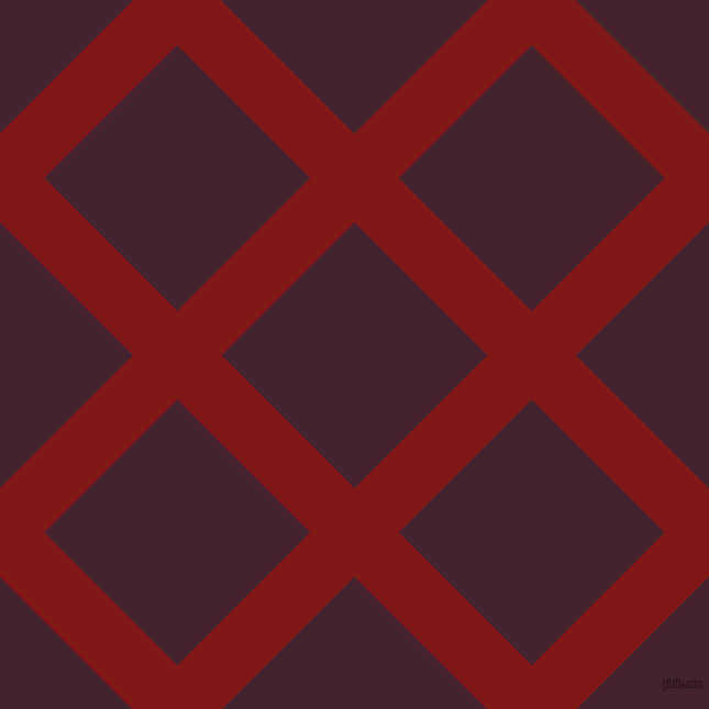 45/135 degree angle diagonal checkered chequered lines, 57 pixel lines width, 171 pixel square size, Falu Red and Castro plaid checkered seamless tileable