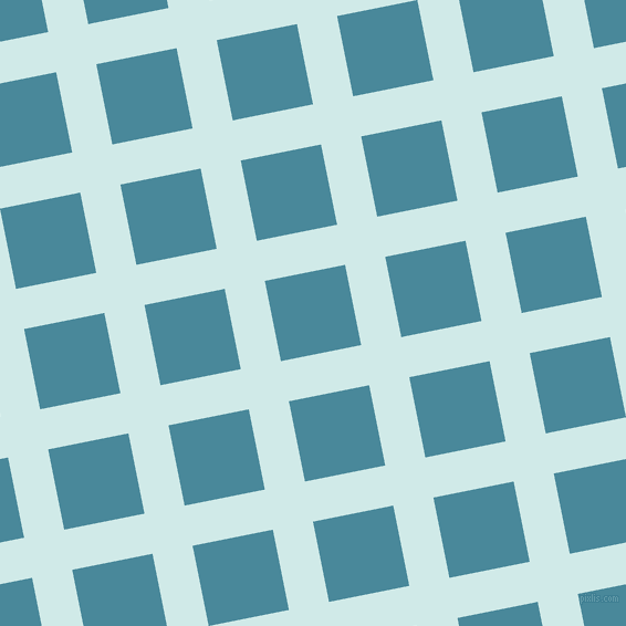 11/101 degree angle diagonal checkered chequered lines, 37 pixel line width, 74 pixel square size, Foam and Hippie Blue plaid checkered seamless tileable