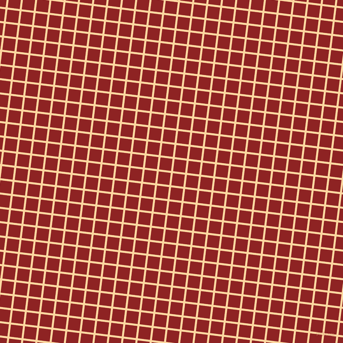 83/173 degree angle diagonal checkered chequered lines, 4 pixel line width, 24 pixel square size, Frangipani and Mandarian Orange plaid checkered seamless tileable