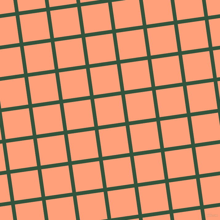 8/98 degree angle diagonal checkered chequered lines, 12 pixel lines width, 89 pixel square size, Goblin and Light Salmon plaid checkered seamless tileable