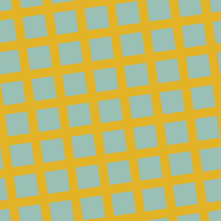 8/98 degree angle diagonal checkered chequered lines, 32 pixel lines width, 77 pixel square size, Gold Tips and Shadow Green plaid checkered seamless tileable