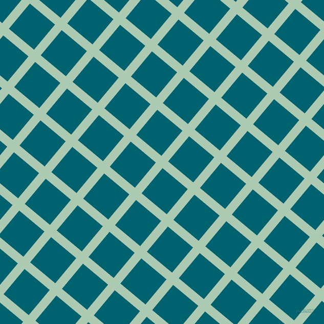 50/140 degree angle diagonal checkered chequered lines, 17 pixel lines width, 64 pixel square size, Gum Leaf and Blue Lagoon plaid checkered seamless tileable
