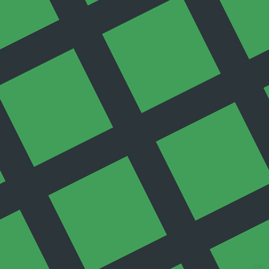 27/117 degree angle diagonal checkered chequered lines, 103 pixel line width, 286 pixel square size, Gunmetal and Chateau Green plaid checkered seamless tileable