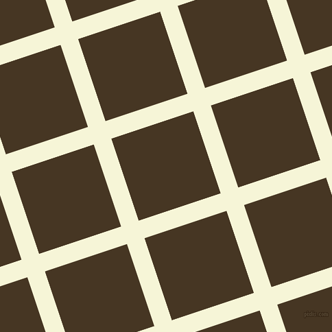 18/108 degree angle diagonal checkered chequered lines, 27 pixel line width, 126 pixel square size, Hint Of Yellow and Clinker plaid checkered seamless tileable