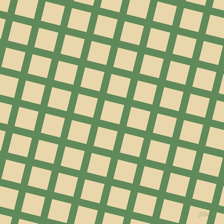 76/166 degree angle diagonal checkered chequered lines, 15 pixel line width, 41 pixel square size, Hippie Green and Beeswax plaid checkered seamless tileable