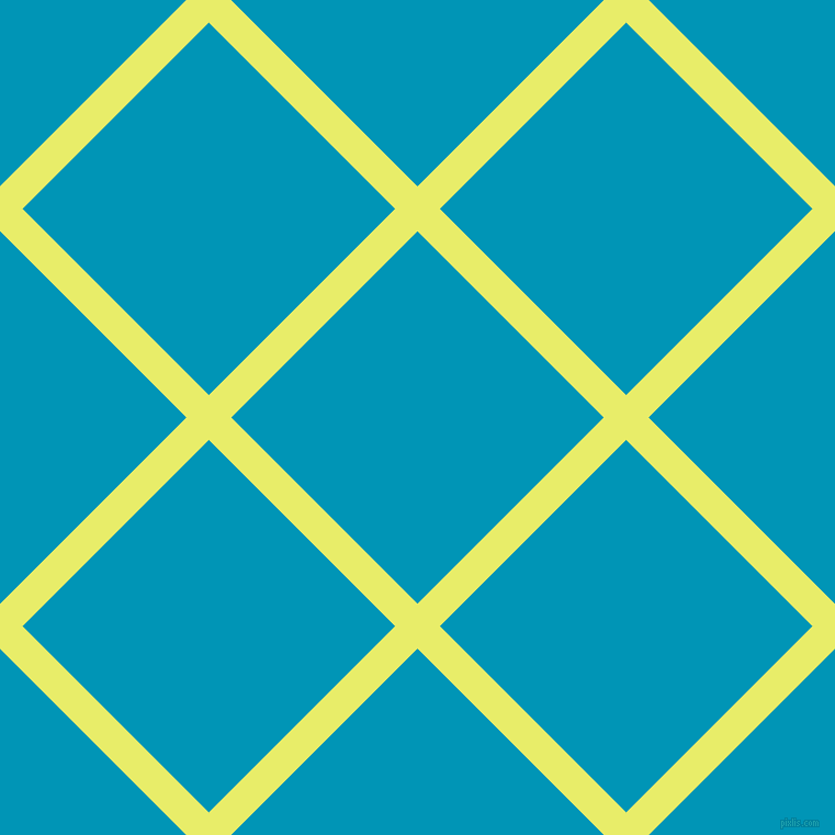 45/135 degree angle diagonal checkered chequered lines, 29 pixel line width, 240 pixel square size, Honeysuckle and Bondi Blue plaid checkered seamless tileable