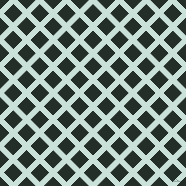 45/135 degree angle diagonal checkered chequered lines, 24 pixel line width, 56 pixel square size, Iceberg and Midnight Moss plaid checkered seamless tileable