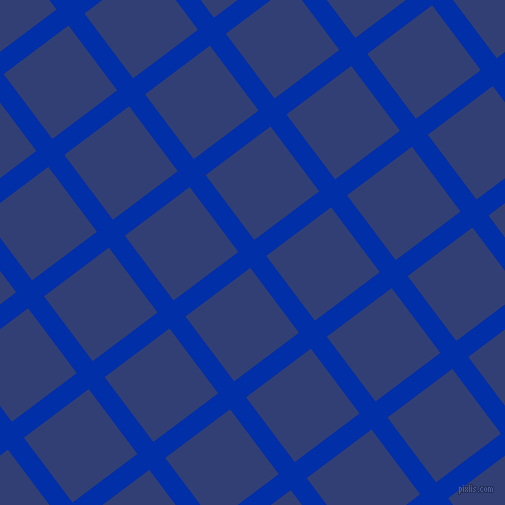 37/127 degree angle diagonal checkered chequered lines, 20 pixel lines width, 81 pixel square size, International Klein Blue and Resolution Blue plaid checkered seamless tileable