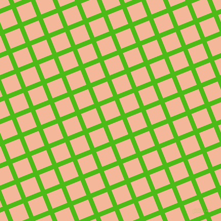 22/112 degree angle diagonal checkered chequered lines, 9 pixel line width, 31 pixel square size, Kelly Green and Mandys Pink plaid checkered seamless tileable