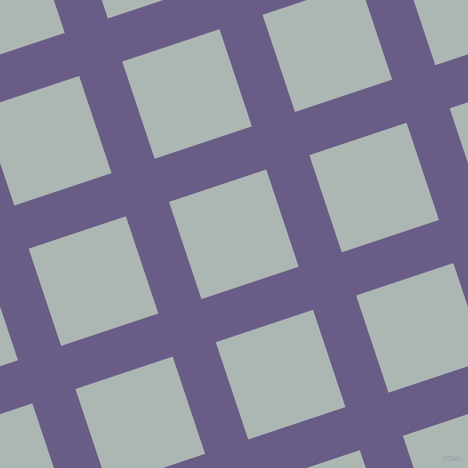 18/108 degree angle diagonal checkered chequered lines, 90 pixel line width, 203 pixel square size, Kimberly and Periglacial Blue plaid checkered seamless tileable