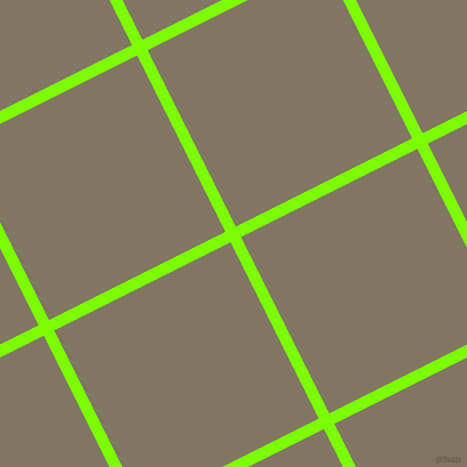 27/117 degree angle diagonal checkered chequered lines, 17 pixel line width, 288 pixel square size, Lawn Green and Stonewall plaid checkered seamless tileable