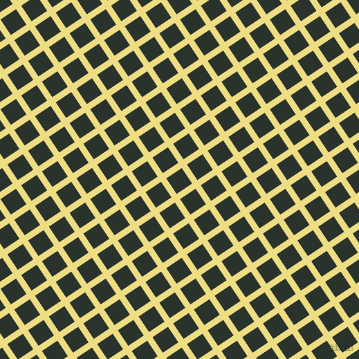 34/124 degree angle diagonal checkered chequered lines, 9 pixel line width, 27 pixel square size, Light Goldenrod and Gordons Green plaid checkered seamless tileable