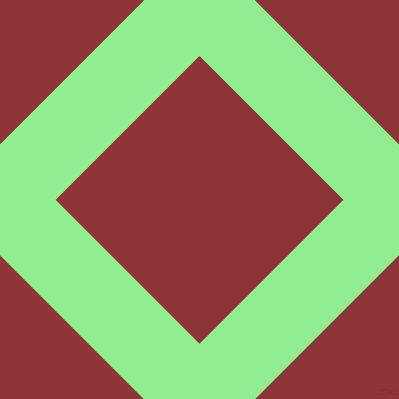 45/135 degree angle diagonal checkered chequered lines, 157 pixel line width, 407 pixel square size, Light Green and Well Read plaid checkered seamless tileable