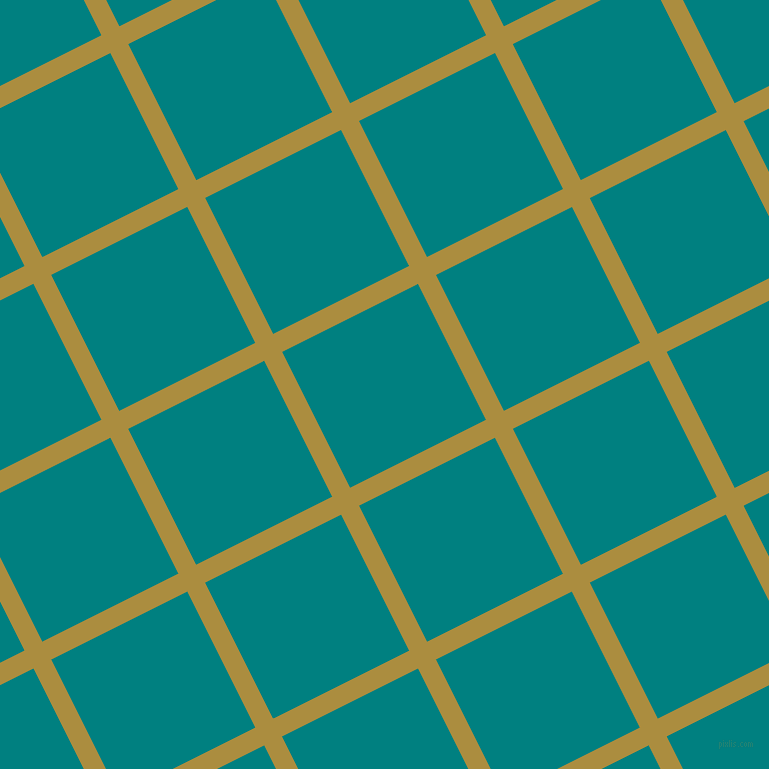 27/117 degree angle diagonal checkered chequered lines, 20 pixel line width, 152 pixel square size, Luxor Gold and Teal plaid checkered seamless tileable