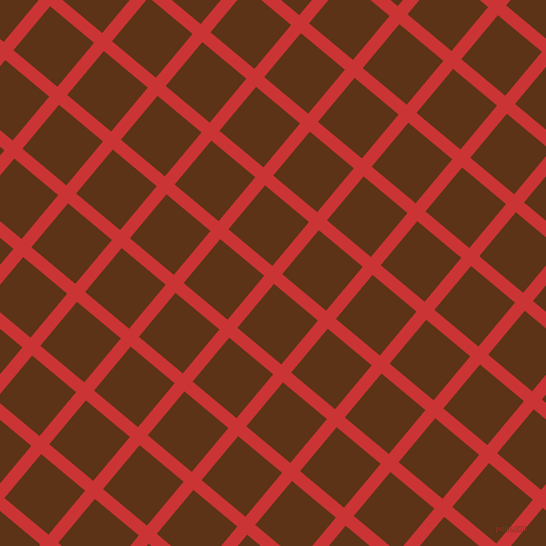 50/140 degree angle diagonal checkered chequered lines, 14 pixel lines width, 63 pixel square size, Mahogany and Baker