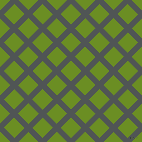 45/135 degree angle diagonal checkered chequered lines, 23 pixel lines width, 60 pixel square size, Mako and Olive Drab plaid checkered seamless tileable