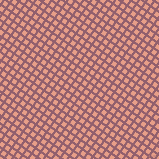 55/145 degree angle diagonal checkered chequered lines, 7 pixel line width, 14 pixel square size, Mauve Taupe and Tonys Pink plaid checkered seamless tileable