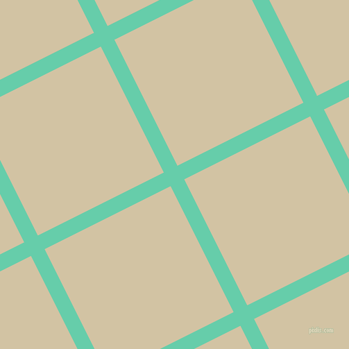 27/117 degree angle diagonal checkered chequered lines, 22 pixel lines width, 203 pixel square size, Medium Aquamarine and Double Spanish White plaid checkered seamless tileable