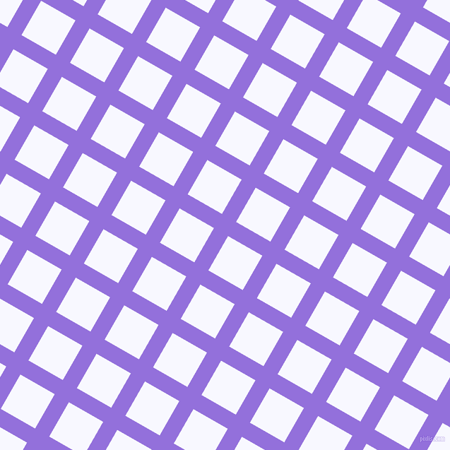 60/150 degree angle diagonal checkered chequered lines, 23 pixel lines width, 56 pixel square size, Medium Purple and Ghost White plaid checkered seamless tileable