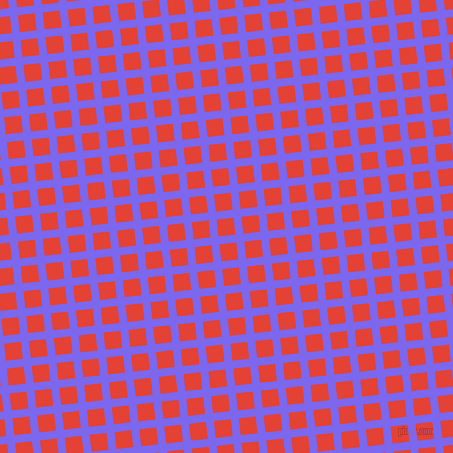6/96 degree angle diagonal checkered chequered lines, 8 pixel lines width, 17 pixel square size, Medium Slate Blue and Cinnabar plaid checkered seamless tileable