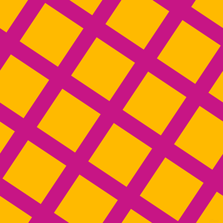 56/146 degree angle diagonal checkered chequered lines, 60 pixel line width, 175 pixel square size, Medium Violet Red and Selective Yellow plaid checkered seamless tileable
