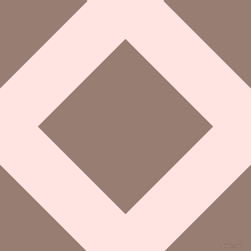 45/135 degree angle diagonal checkered chequered lines, 106 pixel line width, 245 pixel square size, Misty Rose and Hemp plaid checkered seamless tileable