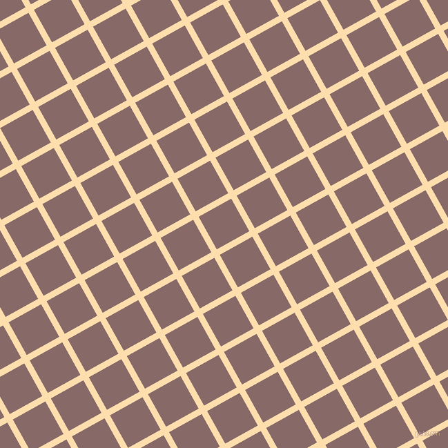 29/119 degree angle diagonal checkered chequered lines, 9 pixel lines width, 54 pixel square size, Navajo White and Ferra plaid checkered seamless tileable