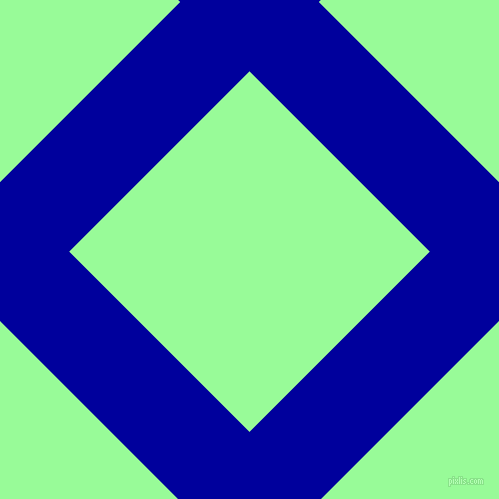 45/135 degree angle diagonal checkered chequered lines, 98 pixel line width, 255 pixel square size, New Midnight Blue and Pale Green plaid checkered seamless tileable