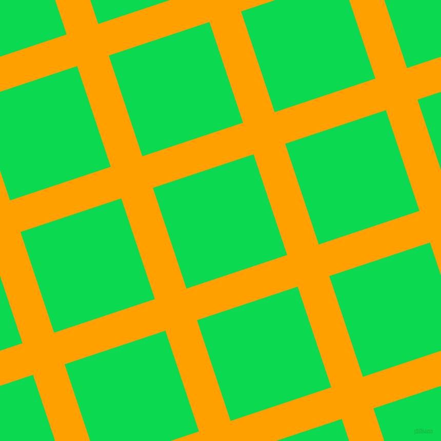 18/108 degree angle diagonal checkered chequered lines, 65 pixel lines width, 207 pixel square size, Orange Peel and Malachite plaid checkered seamless tileable