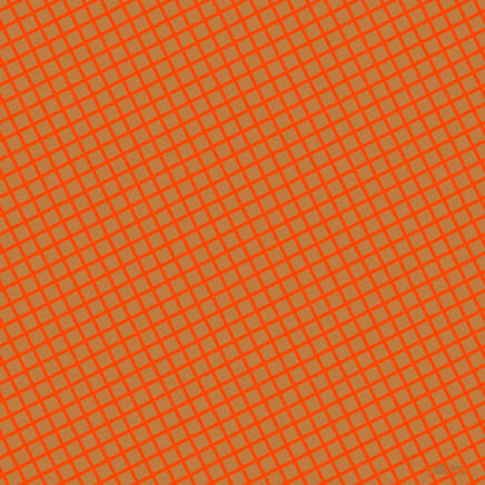 27/117 degree angle diagonal checkered chequered lines, 3 pixel lines width, 12 pixel square size, Orange Red and Brandy Punch plaid checkered seamless tileable
