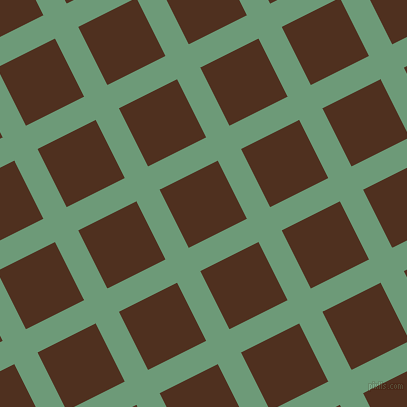 27/117 degree angle diagonal checkered chequered lines, 26 pixel line width, 65 pixel square size, Oxley and Indian Tan plaid checkered seamless tileable