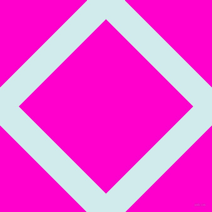 45/135 degree angle diagonal checkered chequered lines, 85 pixel lines width, 394 pixel square size, Oyster Bay and Hot Magenta plaid checkered seamless tileable