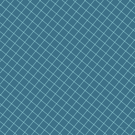 51/141 degree angle diagonal checkered chequered lines, 1 pixel line width, 22 pixel square size, Pale Turquoise and Calypso plaid checkered seamless tileable