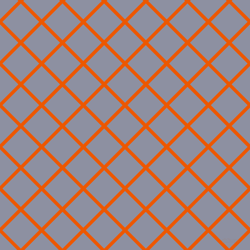45/135 degree angle diagonal checkered chequered lines, 7 pixel lines width, 53 pixel square size, Persimmon and Manatee plaid checkered seamless tileable