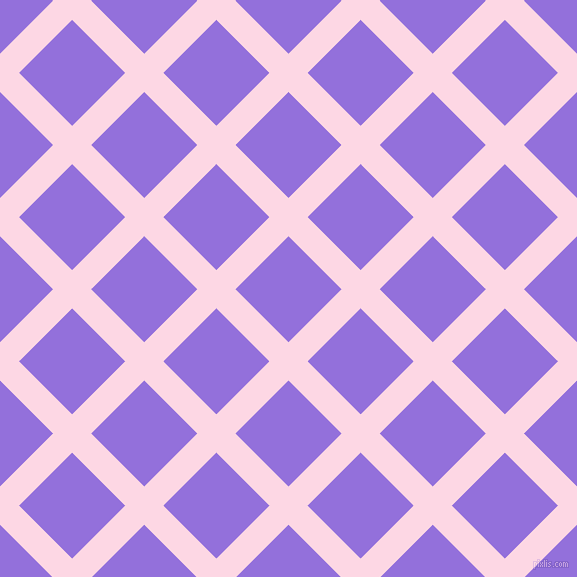 45/135 degree angle diagonal checkered chequered lines, 27 pixel lines width, 75 pixel square size, Pig Pink and Medium Purple plaid checkered seamless tileable