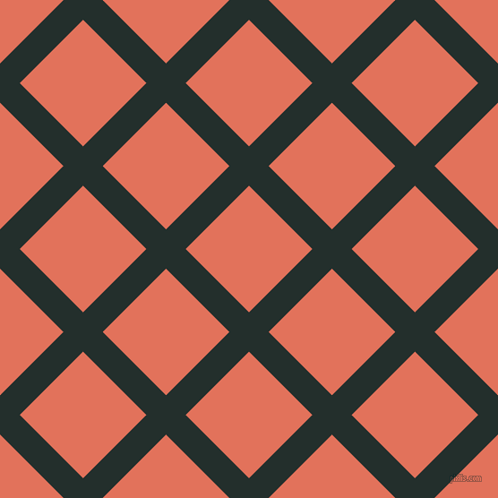 45/135 degree angle diagonal checkered chequered lines, 31 pixel lines width, 100 pixel square size, Racing Green and Terra Cotta plaid checkered seamless tileable