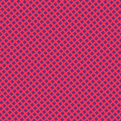 41/131 degree angle diagonal checkered chequered lines, 5 pixel lines width, 10 pixel square size, Radical Red and Seance plaid checkered seamless tileable
