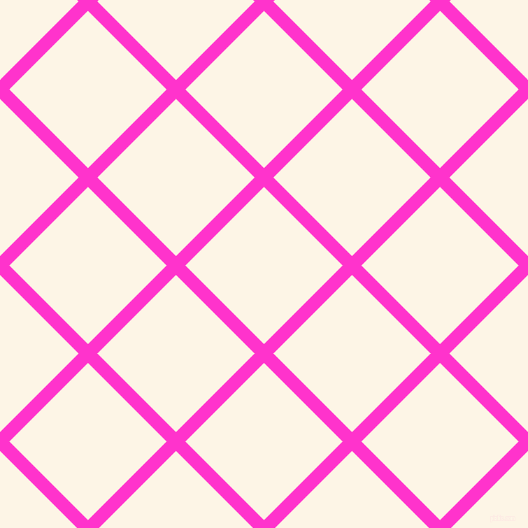 45/135 degree angle diagonal checkered chequered lines, 19 pixel lines width, 159 pixel square size, Razzle Dazzle Rose and Old Lace plaid checkered seamless tileable